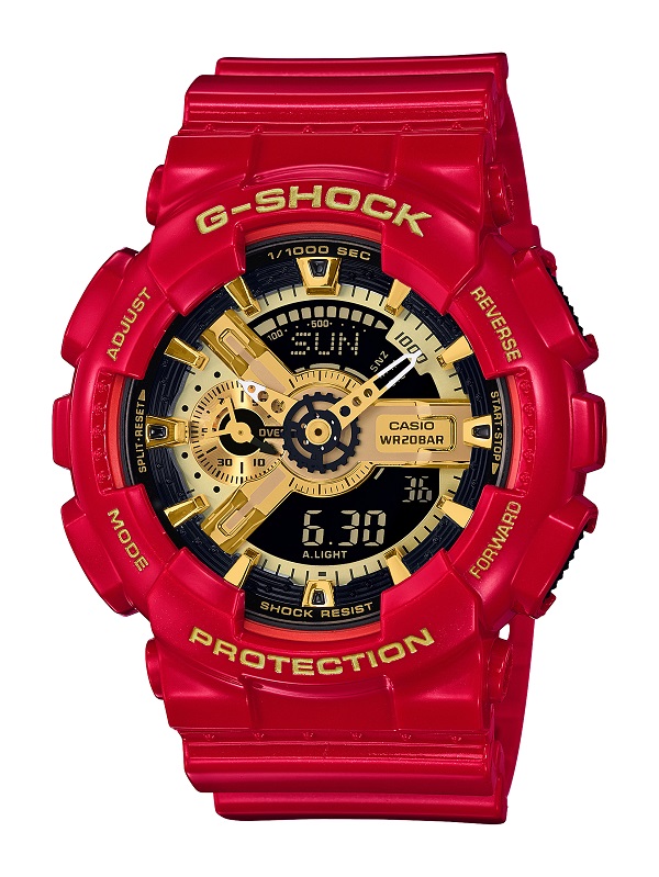 CASIO G-SHOCK นาฬิกาข้อมือ นาฬิกากันน้ำ นาฬิกาของแท้ ประกันศูนย์ CMG 1 ปี รุ่น GA-110VLA-4 นาฬิกาสีแดง