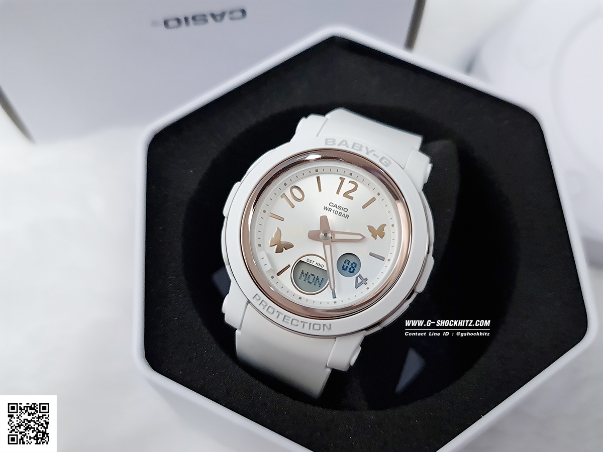 CASIO BABY-G นาฬิกาข้อมือ นาฬิกากันน้ำ นาฬิกาของแท้ ประกันศูนย์ CMG 1 ปี รุ่น BGA-290BD-7A นาฬิกาสีขาว