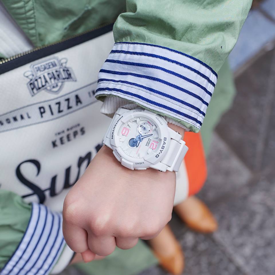 CASIO BABY-G นาฬิกาข้อมือ นาฬิกากันน้ำ นาฬิกาของแท้ ประกันศูนย์ CMG 1 ปี รุ่น BGA-180BE-7B นาฬิกาสีขาว