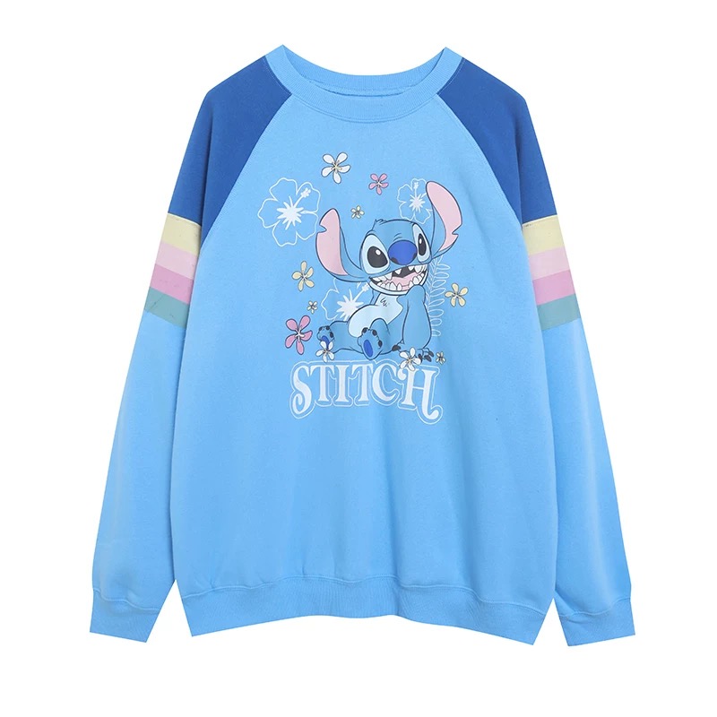 เสื้อฮู้ด วอร์ม สเวตเตอร์ Disney เสื้อ stitch สติช สีฟ้า ลายการ์ตูนมิคกี้ งาน DISNEYงานสวย แต่งสายรุ้ง ฟ้า