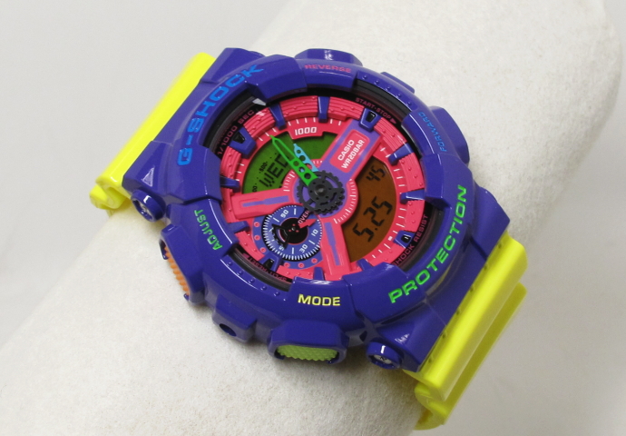CASIO G-SHOCK นาฬิกาข้อมือ นาฬิกากันน้ำ นาฬิกาของแท้ ประกันศูนย์ CMG 1 ปี รุ่น GA-110HC-6A นาฬิกาสีม่วง