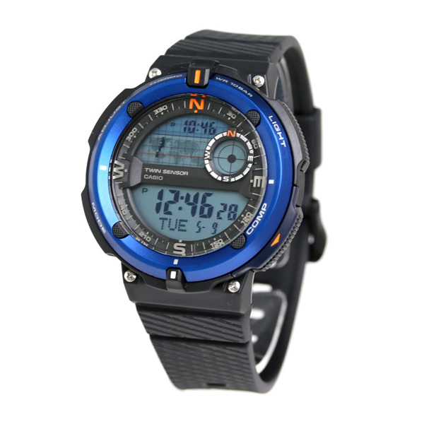 CASIO นาฬิกาคาสิโอ นาฬิกาข้อมือ นาฬิกากันน้ำ นาฬิกาของแท้ ประกันศูนย์ CMG 1 ปี รุ่น SGW-600H-2A นาฬิกาสีดำ