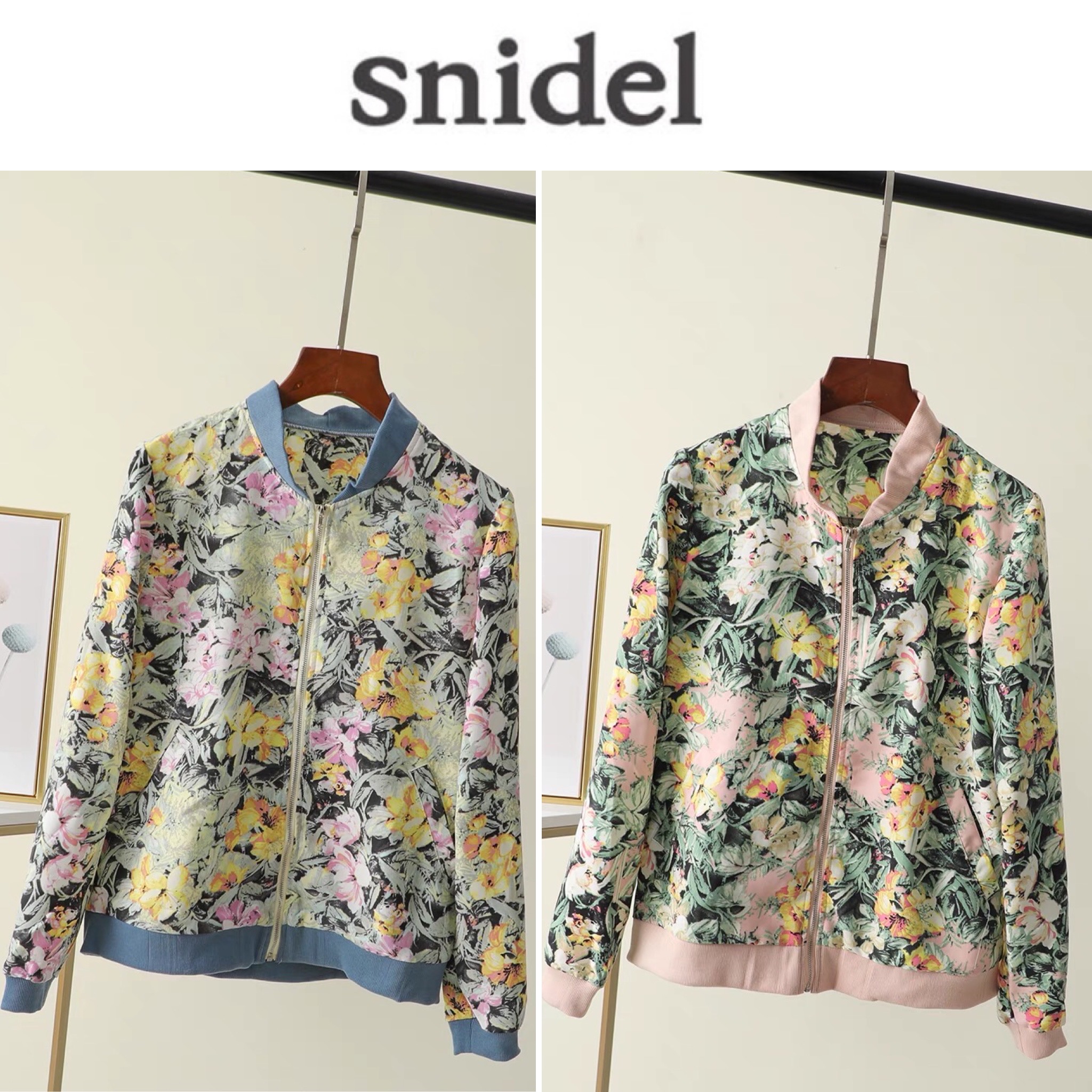 เสื้อแจ็คเก็ต เสื้อคลุม ลายดอก ปลายแขนจั๊ม สำเนา ลายดอก