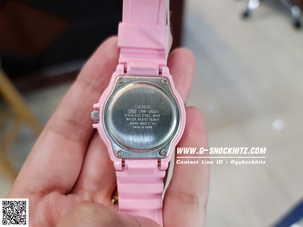 CASIO MID YEAR SALE นาฬิกาคาสิโอ พร้อมส่ง นาฬิกาข้อมือ นาฬิกากันน้ำ นาฬิกาของแท้ BTS ประกันศูนย์ CMG 1 ปี รุ่น LRW-200H-4E4 นาฬิกาสีชมพู