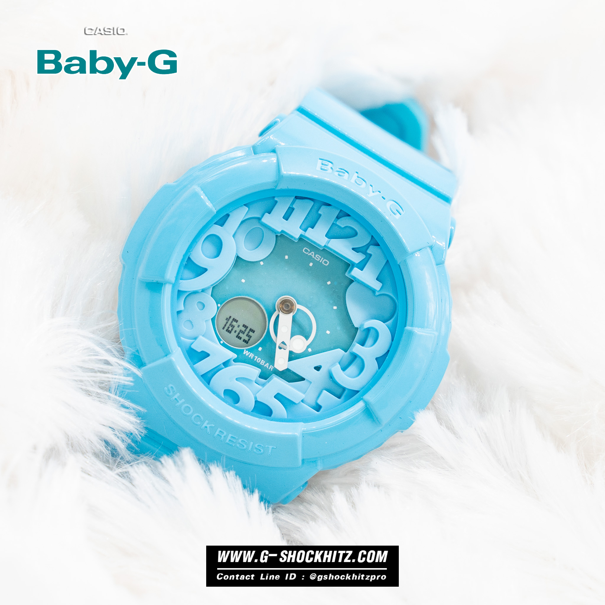 CASIO BABY-G นาฬิกาข้อมือ นาฬิกากันน้ำ นาฬิกาของแท้ ประกันศูนย์ CMG 1 ปี รุ่น BGA-130-2B นาฬิกาสีฟ้า
