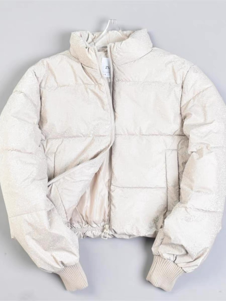 เสื้อกันหนาว บุนวมอุ่น White puffer jacket แบรนด์ Zuiki นู้ด