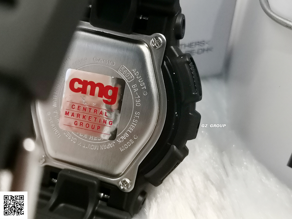 CASIO BABY-G นาฬิกาข้อมือ นาฬิกากันน้ำ นาฬิกาของแท้ ประกันศูนย์ CMG 1 ปี รุ่น BA-130-1A2 นาฬิกาสีดำ