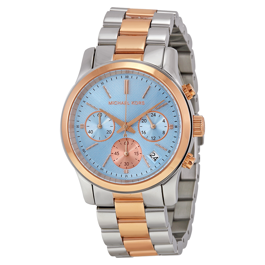 MICHAEL KORS Runway Chronograph Blue Dial Two-tone Ladies Watch