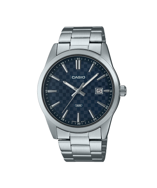 CASIO นาฬิกาคาสิโอ นาฬิกาข้อมือ นาฬิกากันน้ำ นาฬิกาของแท้ ประกันศูนย์ CMG 1 ปี รุ่น MTP-VD03D-2A นาฬิกาสีเงิน