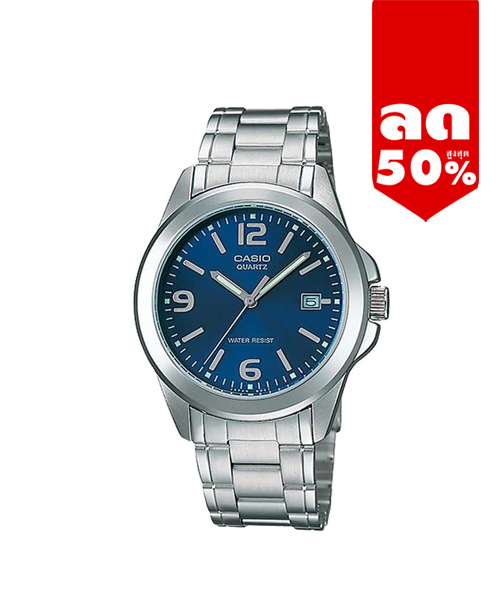 CASIO นาฬิกาคาสิโอ นาฬิกาข้อมือ นาฬิกากันน้ำ นาฬิกาของแท้ ประกันศูนย์ CMG 1 ปี รุ่น MTP-1215A-2A นาฬิกาสีเงิน