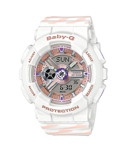CASIO BABY-G นาฬิกาข้อมือ นาฬิกากันน้ำ นาฬิกาของแท้ ประกันศูนย์ CMG 1 ปี รุ่น BA-110CH-7A นาฬิกาสีขาว