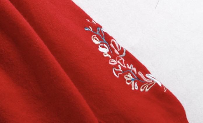 เสื้อหนาวไหมพรม ไหมพรมถัก เนื้อไหม นุ่ม สวย งานปักปลายแขน