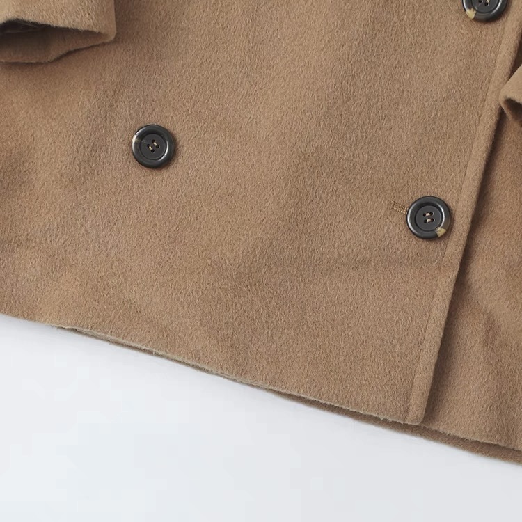 เสื้อโค้ท peacoat เสื้อโค้ทเฟอร์ โค้ทสักหลาดสีน้ำตาลกากี แบรนด์ DISCOAT(Japan)