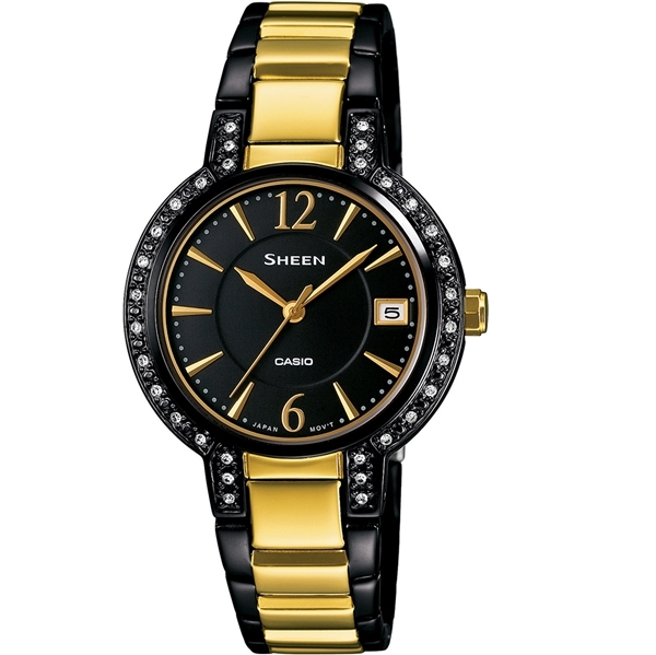 CASIO SHEEN นาฬิกาข้อมือ นาฬิกากันน้ำ นาฬิกาของแท้ ประกันศูนย์ CMG 1 ปี รุ่น SHE-4805BSG-1A นาฬิกาสีดำ