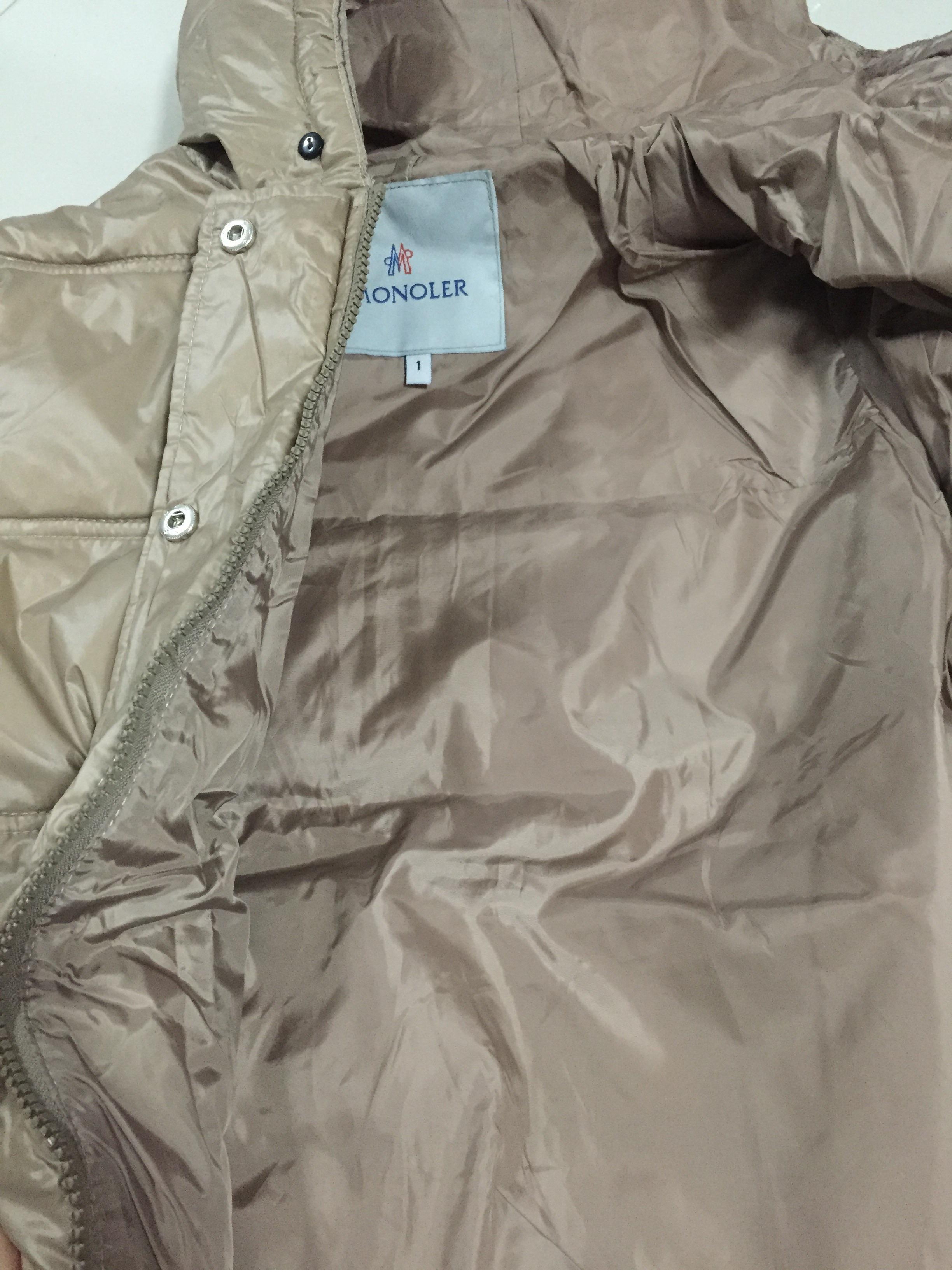 เสื้อกันหนาว ขนเป็ด แต่งหมวกฮูท สีนูท กากี MONCLER