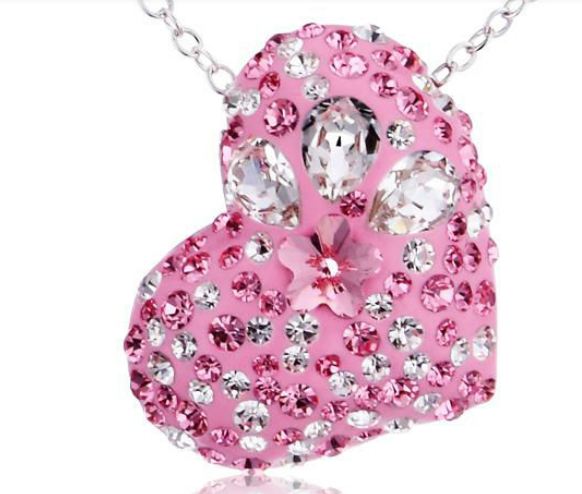 สร้อยคอ ผู้หญิง สร้อยคอ คริสตัลแท้ Swarovski รูปหัวใจ สีชมพู แต่ง คริสตัล ผสม เพชร CZ สุดหรู แฟชั่น ไฮเอนด์ ของขวัญให้แฟน ถูกใจแน่นอน 597136