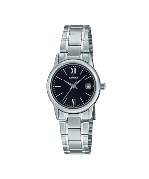 CASIO นาฬิกาคาสิโอ นาฬิกาข้อมือ นาฬิกากันน้ำ นาฬิกาของแท้ ประกันศูนย์ CMG 1 ปี รุ่น LTP-V002D-1B3 นาฬิกาสี้เงิน