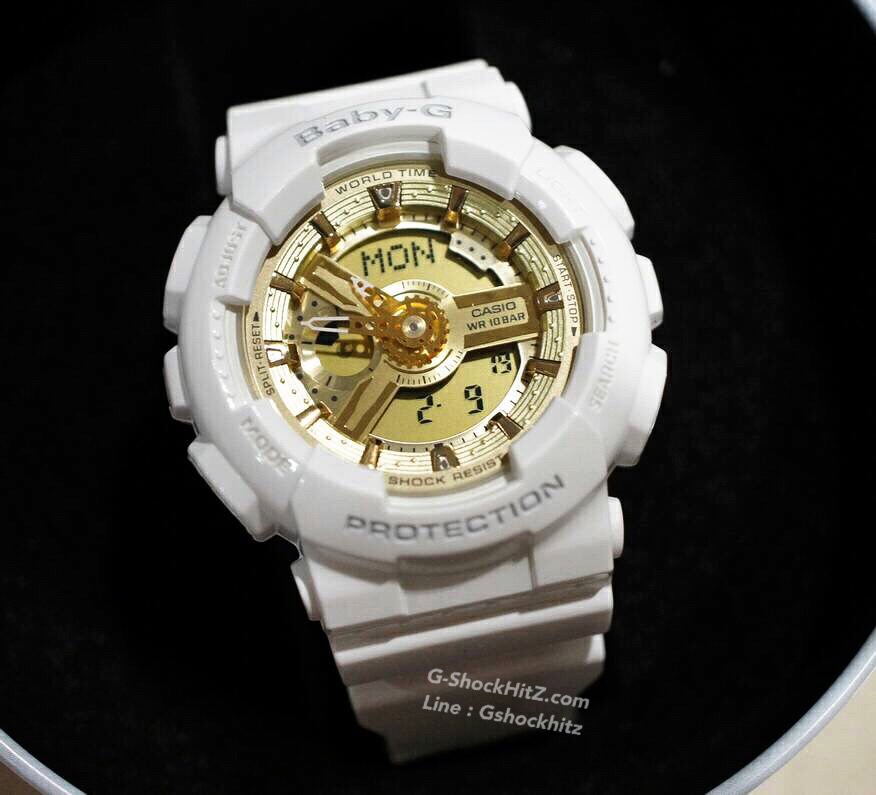 CASIO BABY-G นาฬิกาข้อมือ นาฬิกากันน้ำ นาฬิกาของแท้ ประกันศูนย์ CMG 1 ปี รุ่น BA-111GGA-7A นาฬิกาสีขาว