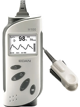 เครื่องวัดออกซิเจนปลายนิ้ว oximeter ยี่ห้อ edan รุ่น H100B สำหรับคลินิกและโรงพยาบาล
