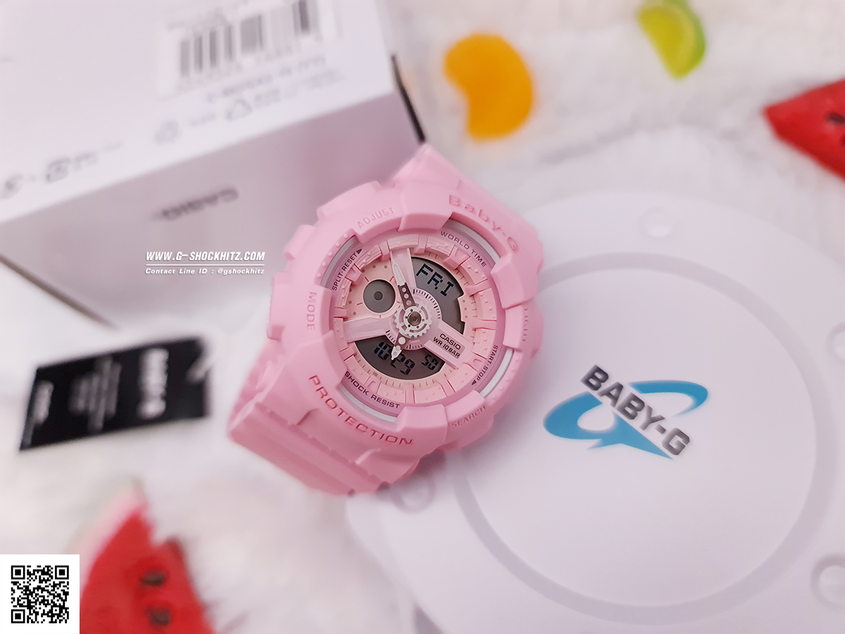 CASIO MID YEAR SALE BABY-G พร้อมส่ง นาฬิกาข้อมือ นาฬิกากันน้ำ นาฬิกาของแท้ ประกันศูนย์ CMG 1 ปี รุ่น BA-110-4A1 นาฬิกาสีชมพู