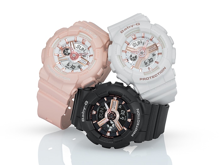 CASIO BABY-G นาฬิกาข้อมือ นาฬิกากันน้ำ นาฬิกาของแท้ ประกันศูนย์ CMG 1 ปี รุ่น BA-110RG-7A นาฬิกาสีขาว