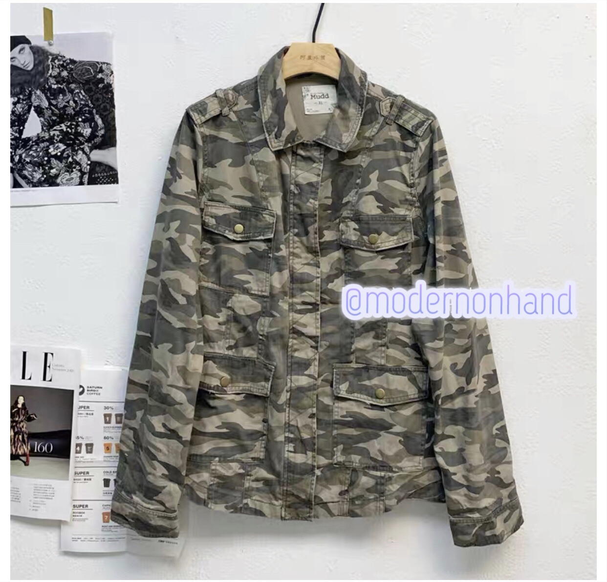 Mudd เสื้อทหาร เสื้อแจ็คเก็ตลายพราง เสื้อนอกแนวทหาร แพทเทินสวย เท่ห์มาก แบรนด์ MUDD คะ สำเนา สำเนา สำเนา เขียว