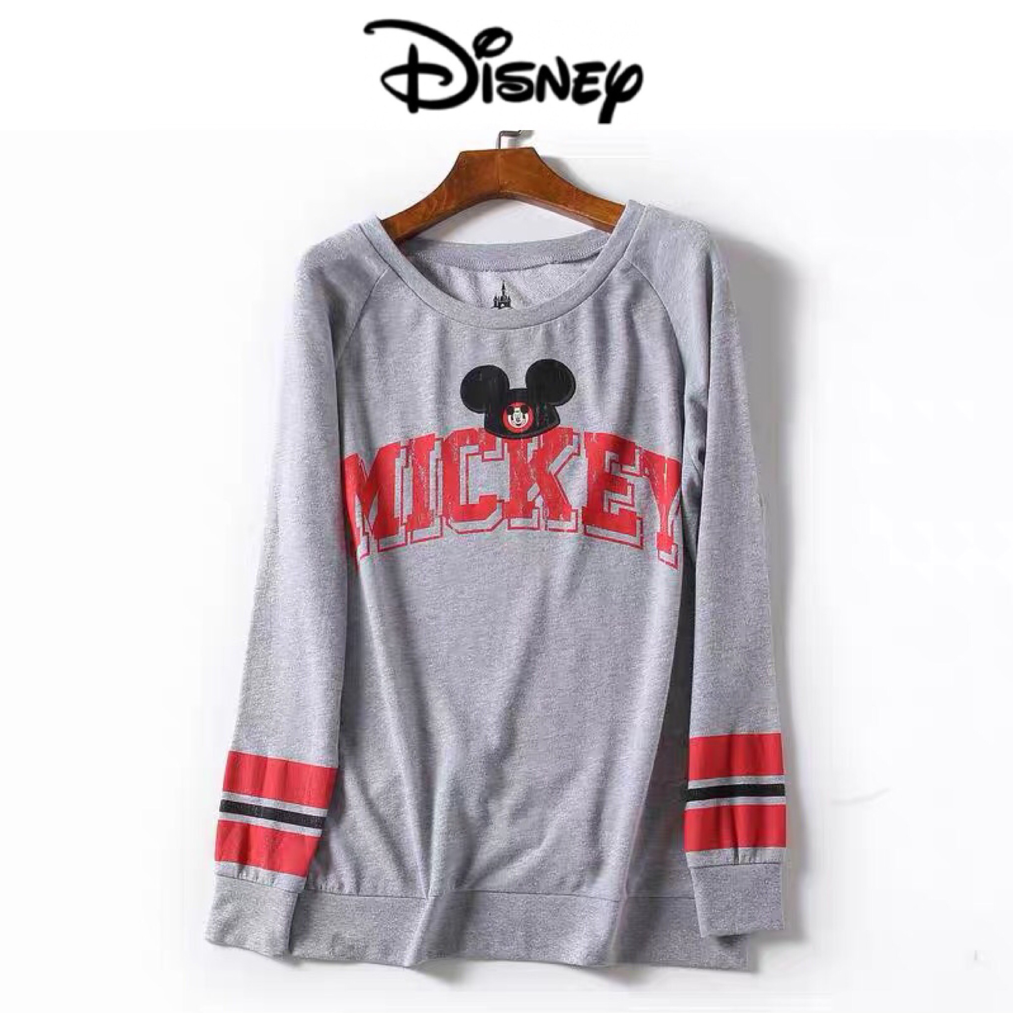 Disney เสื้อยืดแขนยาว สีเทา สกรีนMICKEY งานDISNEY สำเนา เทาอ่อน