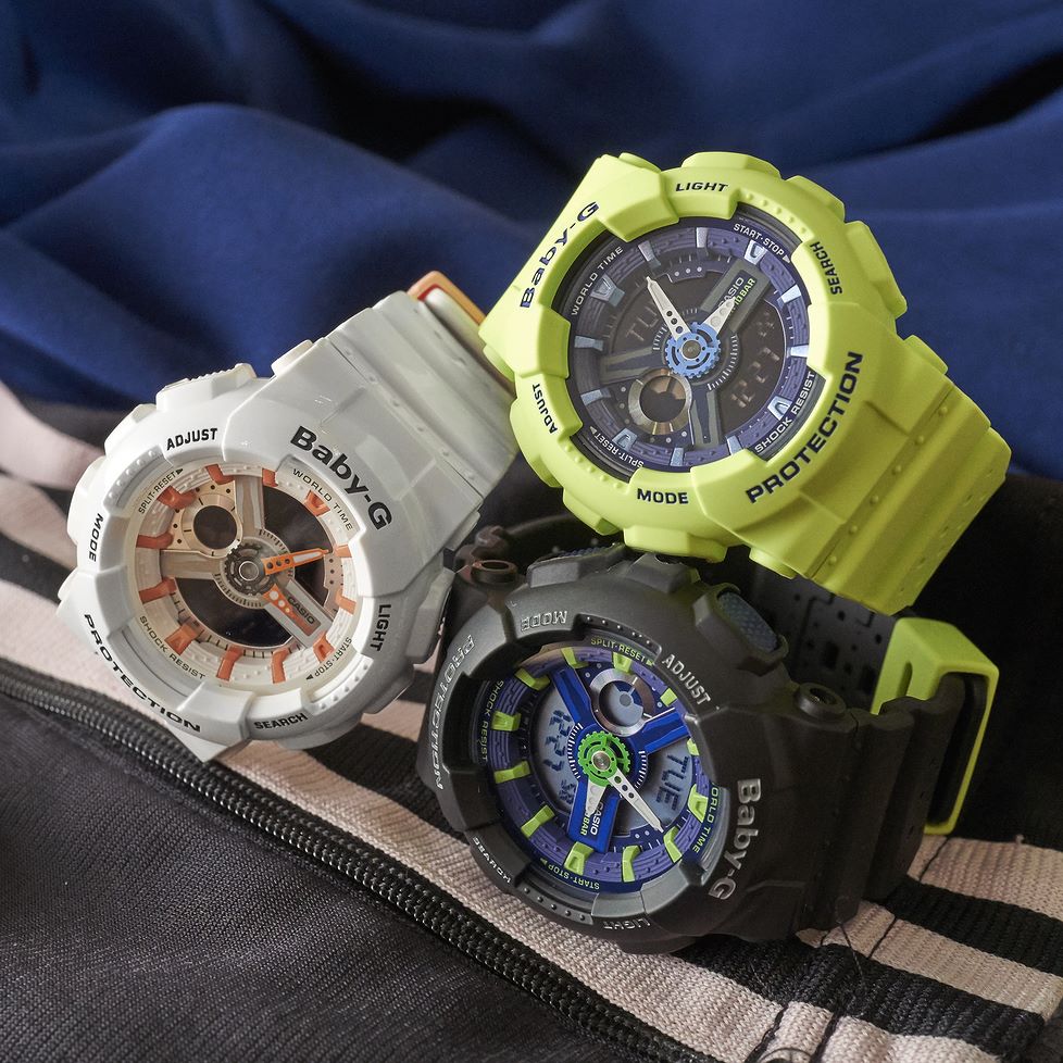 CASIO BABY-G นาฬิกาข้อมือ นาฬิกากันน้ำ นาฬิกาของแท้ ประกันศูนย์ CMG 1 ปี รุ่น BA-110PP-3A นาฬิกาสีเขียว