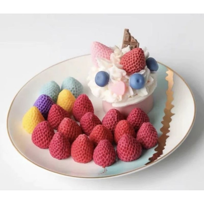 พิมพ์ฟองดอง3D ลายลูกเบอรี่ (เลือกแบบ)