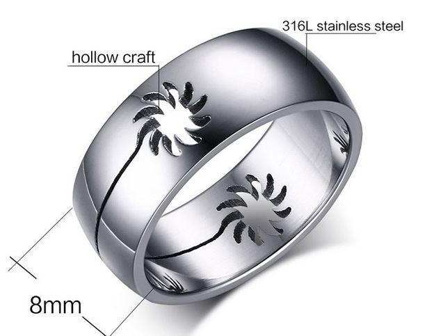 แหวนผู้ชาย แหวนผู้หญิง ใส่ได้ แหวน Stainless Steel 316 L สีเงิน แกะลาย กงจักร เฟือง แหวนแบบเท่ ๆ แหวนวัยรุ่น แบบ เก๋ ๆ ราคาถูก 730648