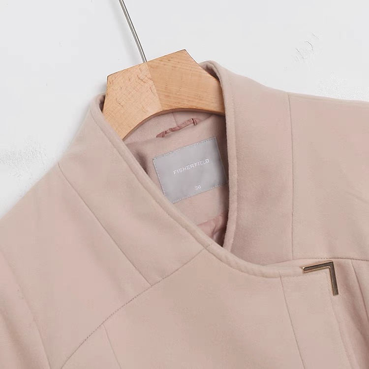 เสื้อโค้ทวูล เสื้อโค้ทเฟอร์ โค้ทสักหลาดสีเบจ แบรนด์ FISHERFIELD