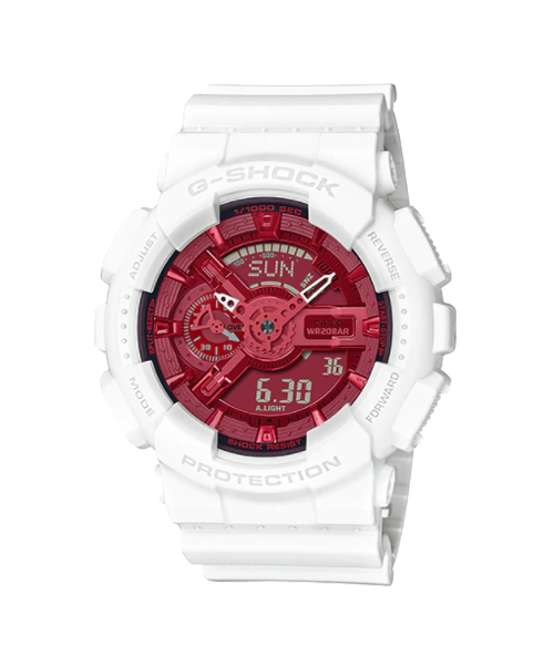 CASIO G-SHOCK นาฬิกาข้อมือ นาฬิกากันน้ำ นาฬิกาของแท้ ประกันศูนย์ CMG 1 ปี รุ่น GA-110DBR-7A นาฬิกาสีขาว