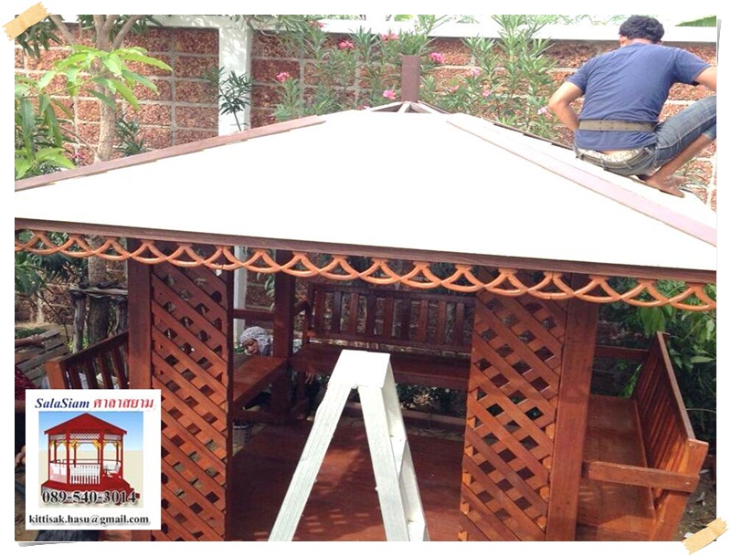 รหัสสินค้า : SL-012 : ศาลาทางบาหลี สีเสาเหลี่ยม ขนาด 2 X 2 X 3 เมตร