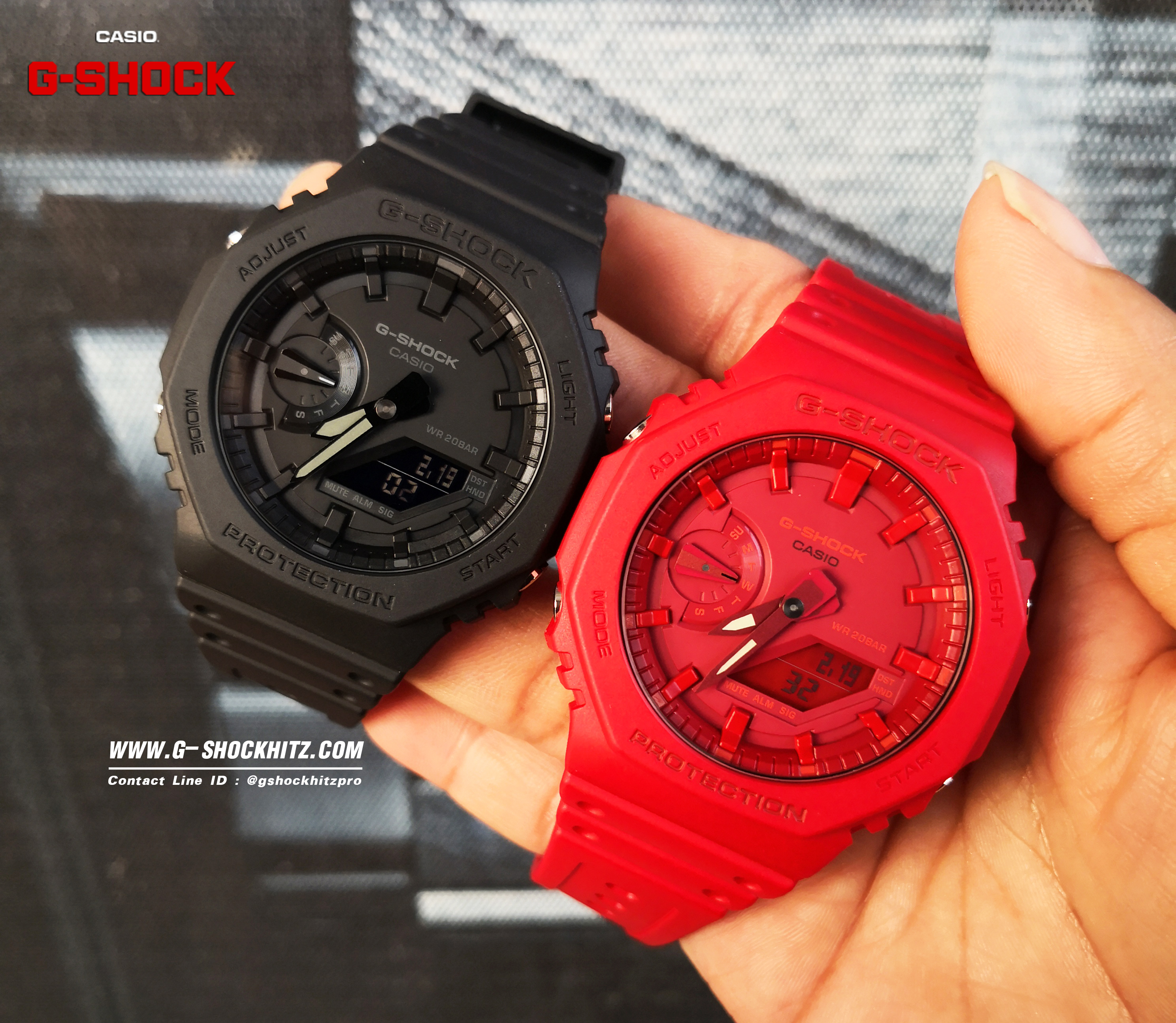 CASIO MID YEAR SALE G-SHOCK พร้อมส่ง นาฬิกาข้อมือ นาฬิกากันน้ำ นาฬิกาของแท้ ประกันศูนย์ CMG 1 ปี รุ่น GA-2100-1A1 นาฬิกาสีดำ