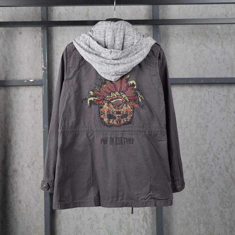 Le shop เสื้อฮู้ดเขียวทหาร เสื้อนอกแนวทหาร แบรนด์Le shop (Korea)แพทเทินสวย เท่ห์มากคะ (หมวกฮู้ดถอดได้ค่ะ) เขียว
