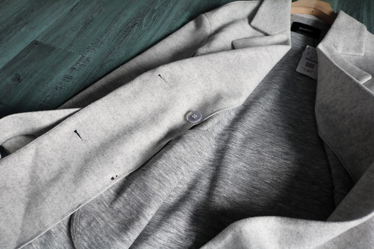 เสื้อโค้ท เสื้อโค้ทกันหนาว โค้ทวูล สีเบจ แบรนด์ STRADIVARIUS