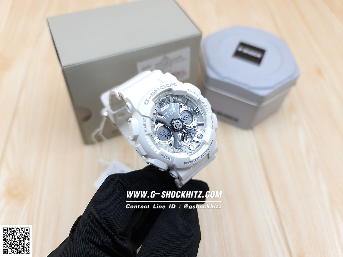 CASIO G-SHOCK นาฬิกาข้อมือ นาฬิกากันน้ำ นาฬิกาของแท้ ประกันศูนย์ CMG 1 ปี รุ่น GMA-S120MF-7A1 นาฬิกาสีขาว