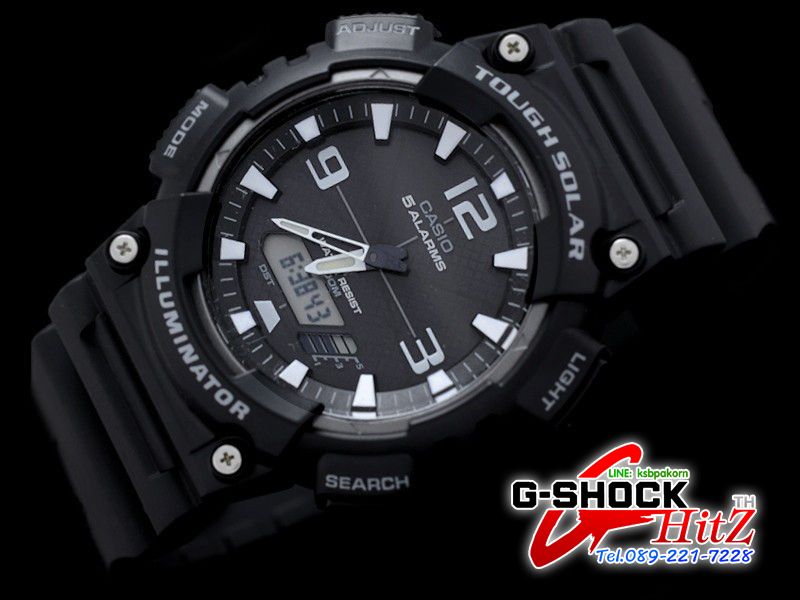 CASIO นาฬิกาคาสิโอ นาฬิกาข้อมือ นาฬิกากันน้ำ นาฬิกาของแท้ ประกันศูนย์ CMG 1 ปี รุ่น AQ-S810W-1A นาฬิกาสีดำ