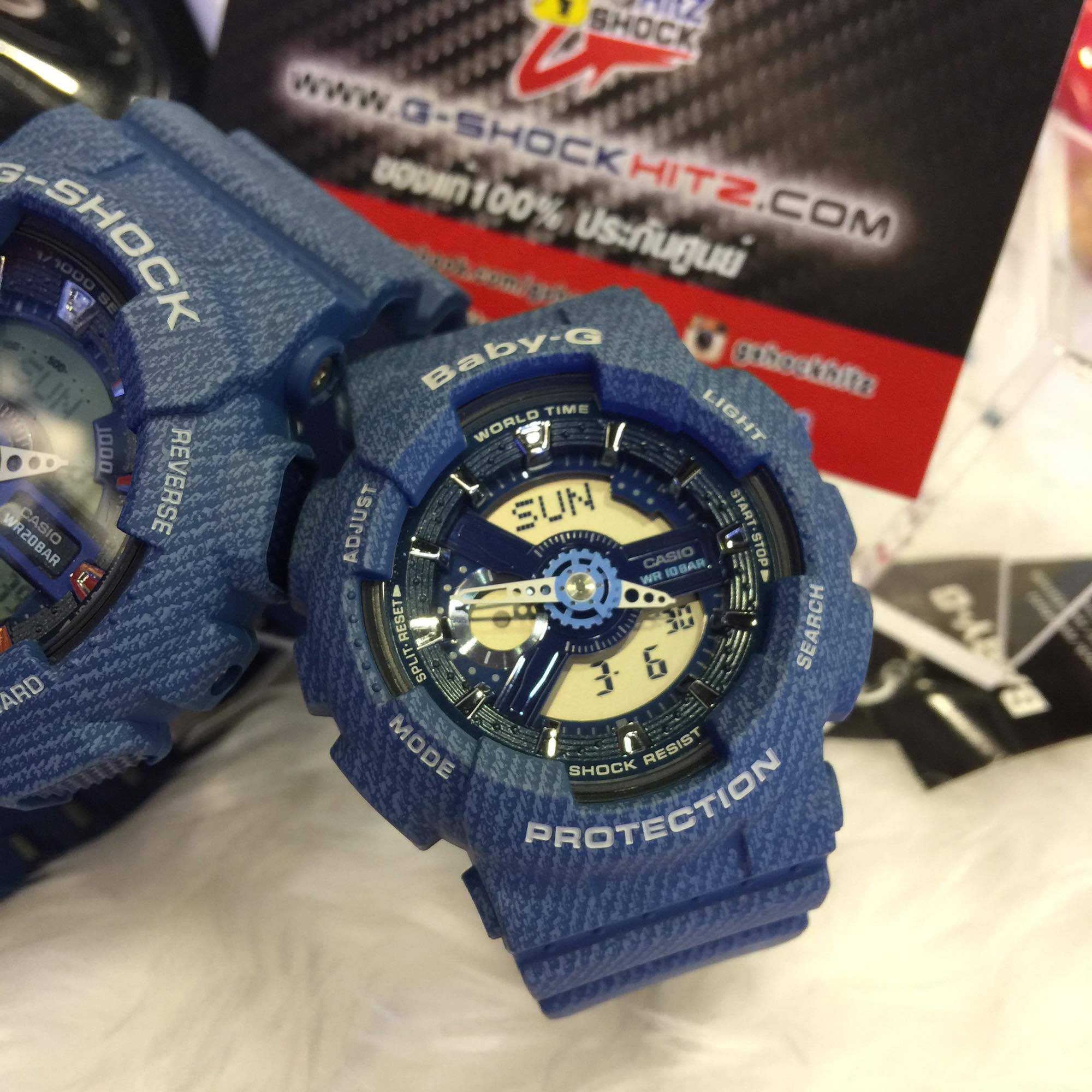 CASIO BABY-G นาฬิกาข้อมือ นาฬิกากันน้ำ นาฬิกาของแท้ ประกันศูนย์ CMG 1 ปี รุ่น BA-110DC-2A2 นาฬิกาสีน้ำเงิน