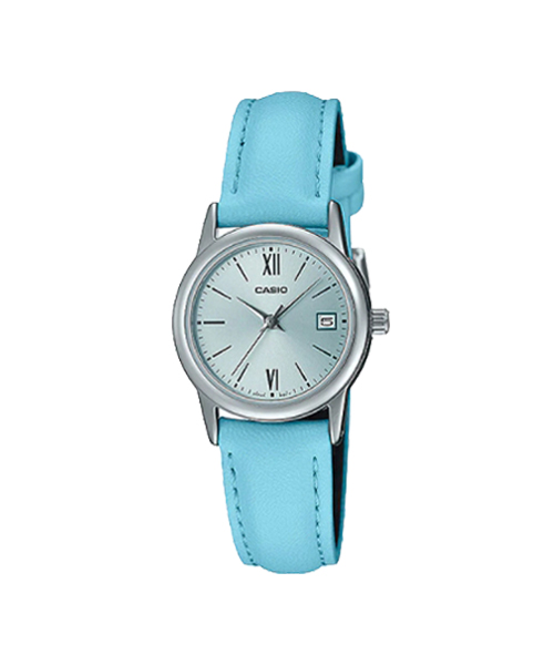 CASIO นาฬิกาคาสิโอ นาฬิกาข้อมือ นาฬิกากันน้ำ นาฬิกาของแท้ ประกันศูนย์ CMG 1 ปี รุ่น LTP-V002L-2B3 นาฬิกาสีฟ้า