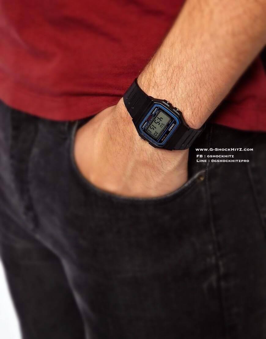 CASIO MID YEAR SALE นาฬิกาคาสิโอ พร้อมส่ง นาฬิกาข้อมือ นาฬิกากันน้ำ นาฬิกาของแท้ BTS ประกันศูนย์ CMG 1 ปี รุ่น F-91W-1 นาฬิกาสีดำ