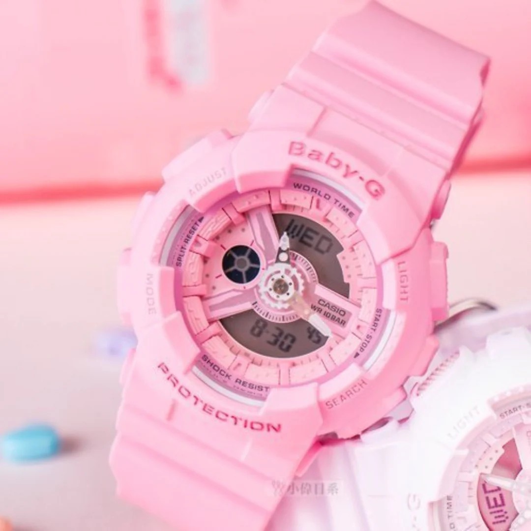 CASIO MID YEAR SALE BABY-G พร้อมส่ง นาฬิกาข้อมือ นาฬิกากันน้ำ นาฬิกาของแท้ ประกันศูนย์ CMG 1 ปี รุ่น BA-110-4A1 นาฬิกาสีชมพู