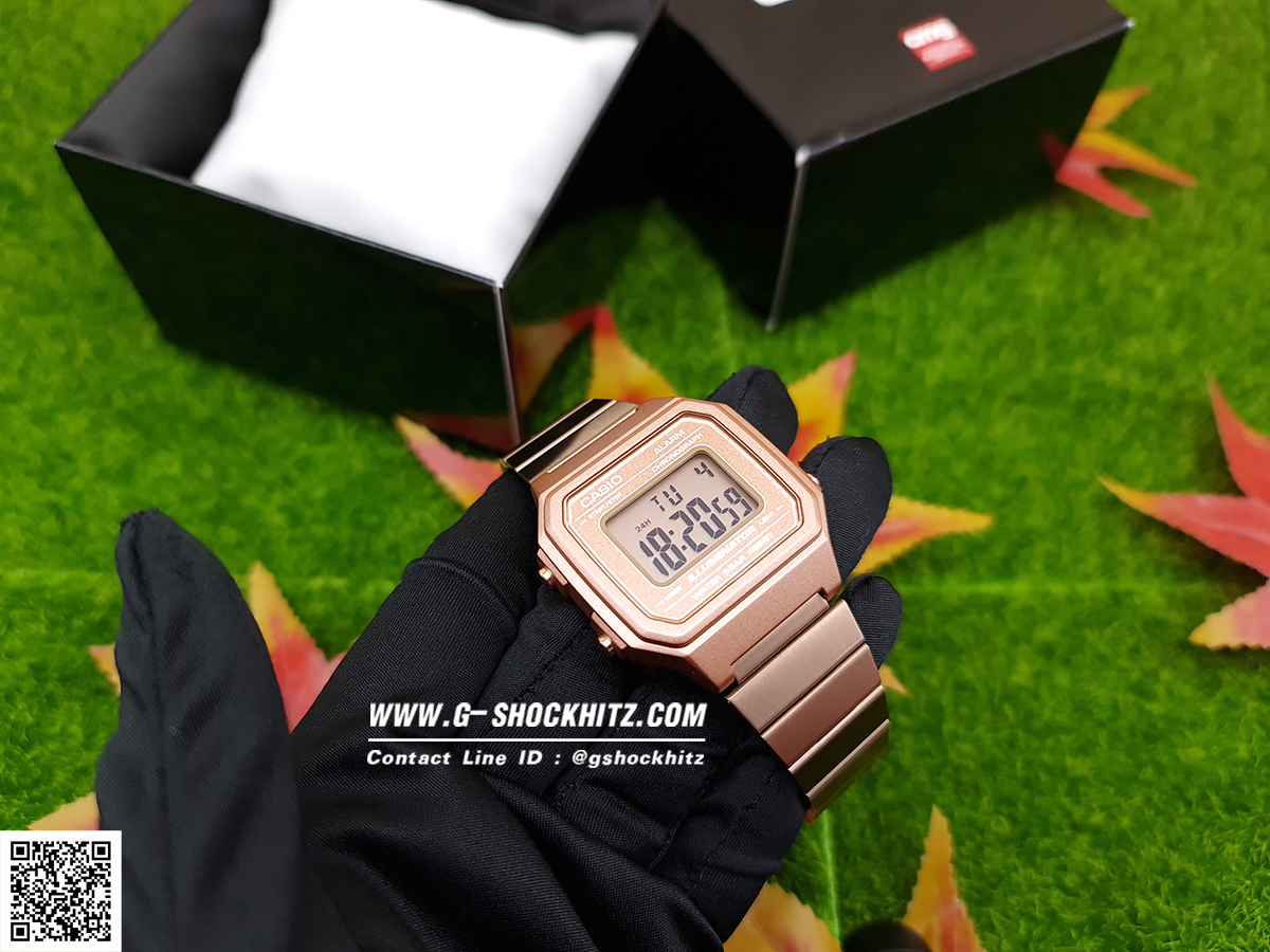 CASIO นาฬิกาคาสิโอ นาฬิกาข้อมือ นาฬิกากันน้ำ นาฬิกาของแท้ ประกันศูนย์ CMG 1 ปี รุ่น B650WC-5A นาฬิกาสีน้ำตาล