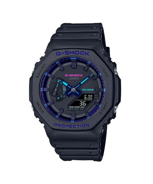 CASIO MID YEAR SALE G-SHOCK นาฬิกาข้อมือ นาฬิกากันน้ำ นาฬิกาของแท้ ประกันศูนย์ CMG 1 ปี รุ่น GA-2100VB-1A นาฬิกาสีดำ