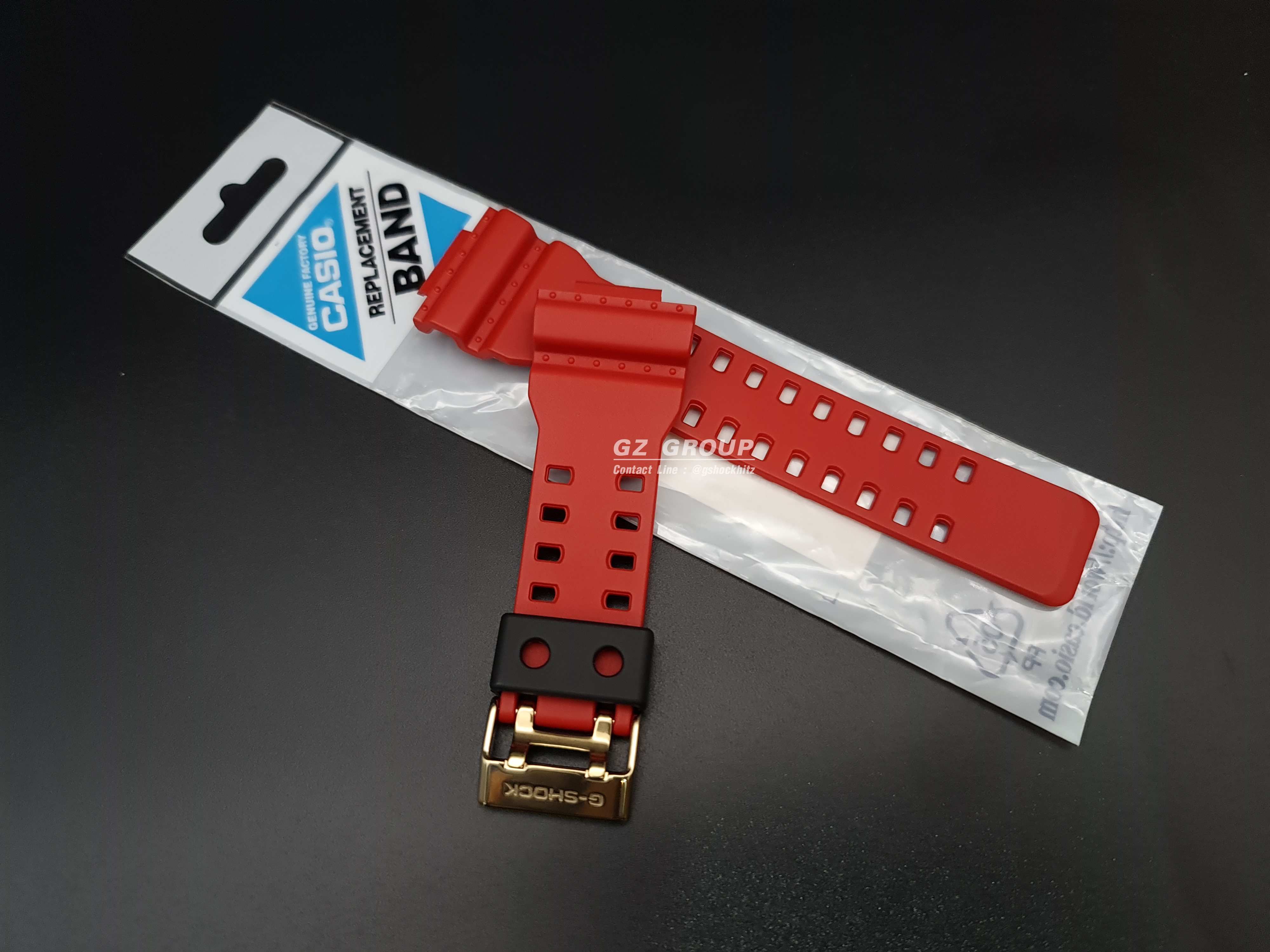 CASIO GENUINE FACTORY CASIO REPLACEMENT อะไหล่นาฬิกา G-SHOCK พร้อมส่ง รุ่น GD-100RF-4 กรอบสายสีแดง