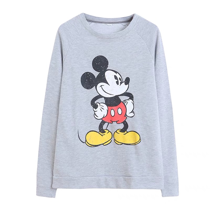 Disney เสื้อสเวตเตอร์ Disney แขนยาว สีเทา ลายMicky mouse เนื้อผ้า สีเทา สกรีน ลายมิคกี้ สำเนา