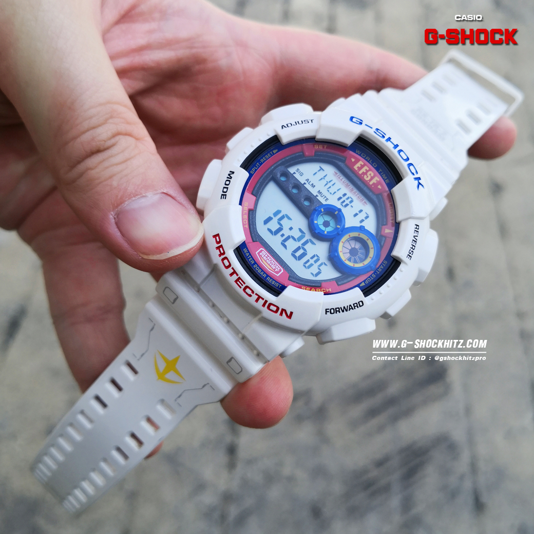 CASIO G-SHOCK นาฬิกาข้อมือ นาฬิกากันน้ำ นาฬิกาของแท้ ประกันศูนย์ CMG 1 ปี รุ่น GD-100 GUNDAM Mobile Suit นาฬิกาสีขาว