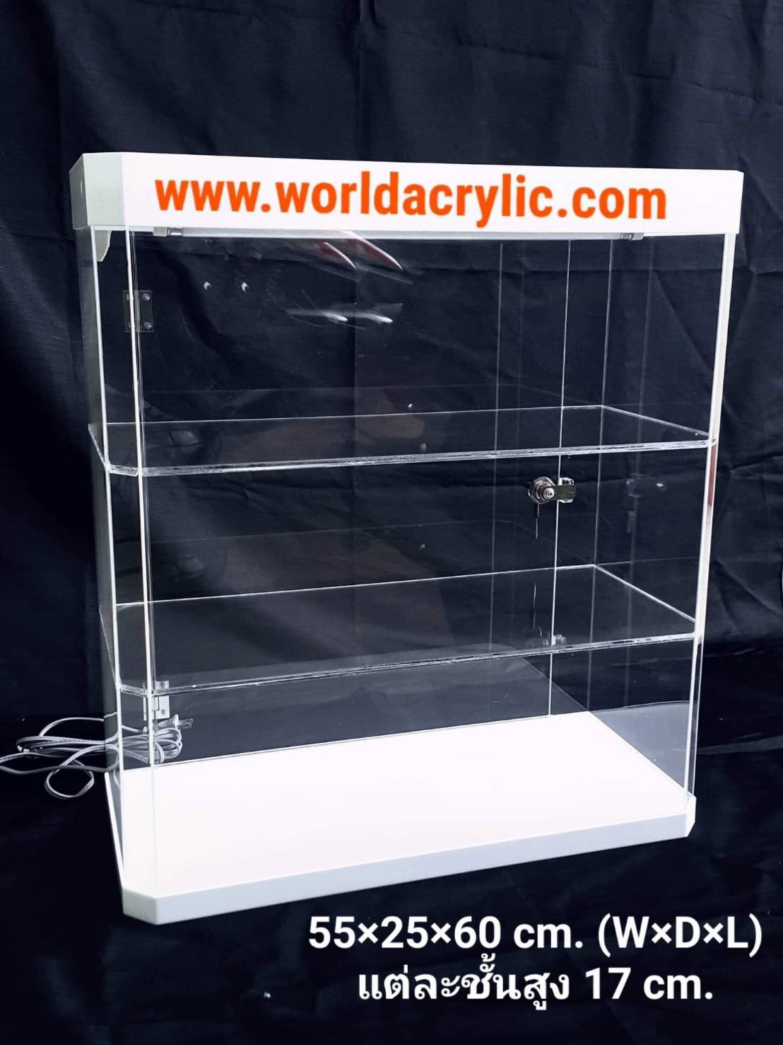 ตู้โชว์สี่เหลี่ยมแบบมีไฟ