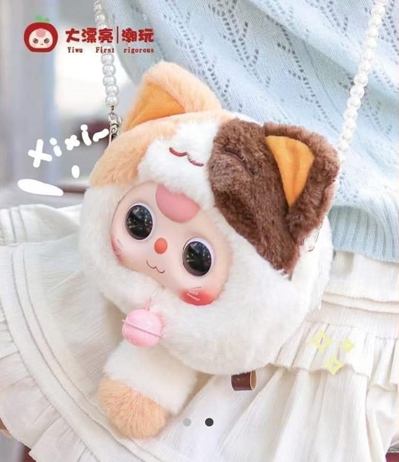 กล่องสุ่มBABY THREE LUCKY CAT ZIPPER BAG ตุ๊กตากระเป๋าซิป แมวกระดิ่ง