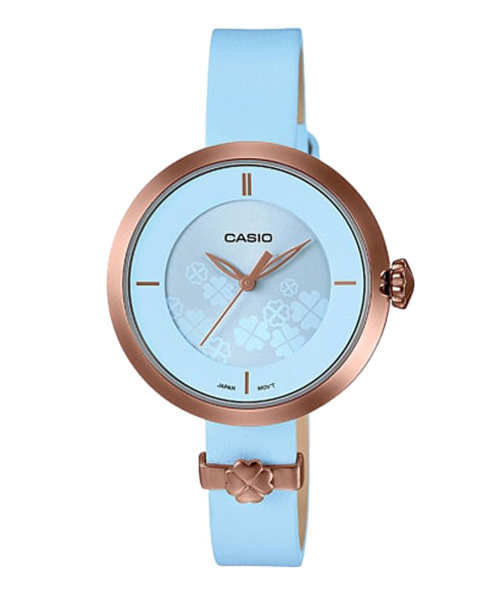 CASIO นาฬิกาคาสิโอ นาฬิกาข้อมือ นาฬิกากันน้ำ นาฬิกาของแท้ ประกันศูนย์ CMG 1 ปี รุ่น LTP-E154RL-2A นาฬิกาสีฟ้า